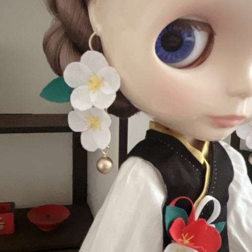 F 008 春告草 〜＊ 紅白梅 ＊〜 22cmドール服 その他人形 なお