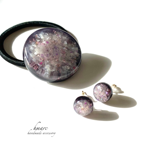 NO.169 手描き マット 桜 ヘアゴム ポニーフック レジン♬.*゜ NO.169 手描き マット 桜 ヘアゴム ポニーフック レジン♬.*゜