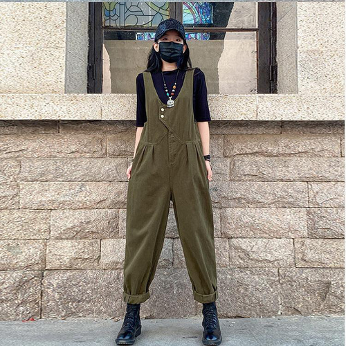 大きいサイズ レディース サロペット パンツ オーバーオール 春