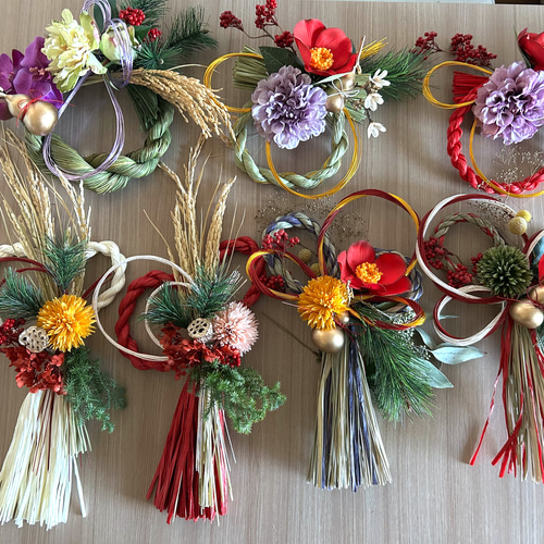 再販なし】『お正月飾り/しめ縄飾り/輪飾/藺草単色/雅』 しめ縄