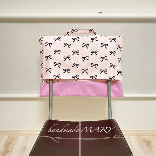 完売】韓国風リボン柄のオシャレな防災頭巾カバー/背もたれタイプ
