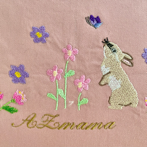刺繍クッションカバー うさぎの楽園 クッション・クッション