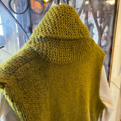 ニットベスト ウール 100% 毛 ギルボックス 無地 手編み 暖かい 天然