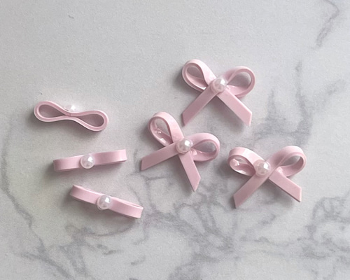 ネイルパーツ リボン ピンク バレエコア 量産型 6個セット ネイル