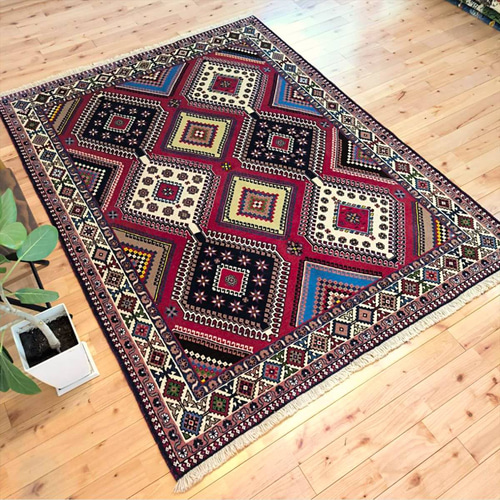 ペルシャ絨毯 ヤラメ産 200x154㎝ トライバル ラグ PS3398 カーペット