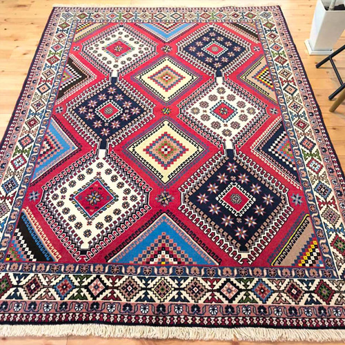 ペルシャ絨毯 ヤラメ産 200x154㎝ トライバル ラグ PS3398 カーペット