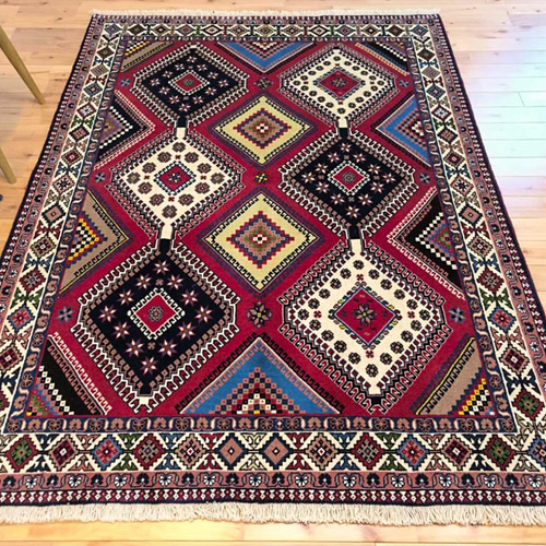 ペルシャ絨毯 ヤラメ産 200x154㎝ トライバル ラグ PS3398 カーペット