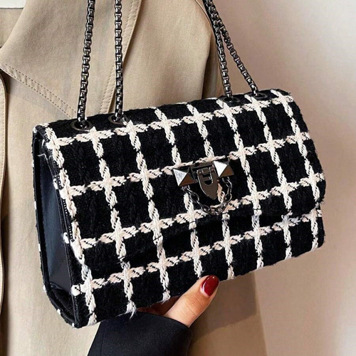 PEARLY GATES ショルダーバッグ　ポーチ　2way 千鳥格子 PEARLY GATES ショルダーバッグ ポーチ 2way 千鳥格子