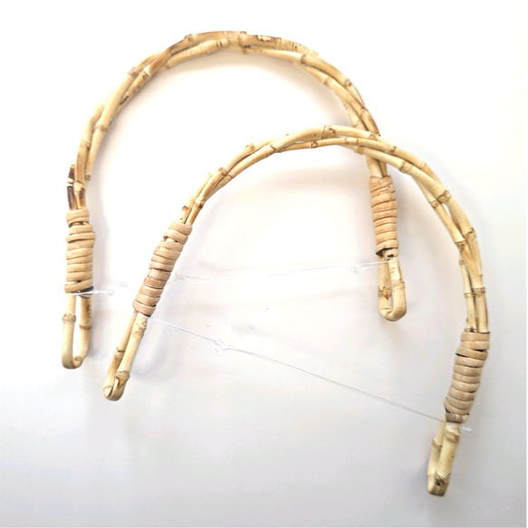 バンブー 竹製 バッグハンドル 持ち手 手提げ ハンドメイド 素材 2本1