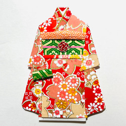 着物のポチ袋794 QUOカードサイズ 桜2025 ぽち袋・お年玉袋 着物のポチ