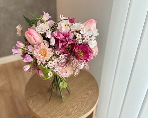 完成品ブーケ】〜1週間以内発送〜ウェディングブーケ ピンク 春