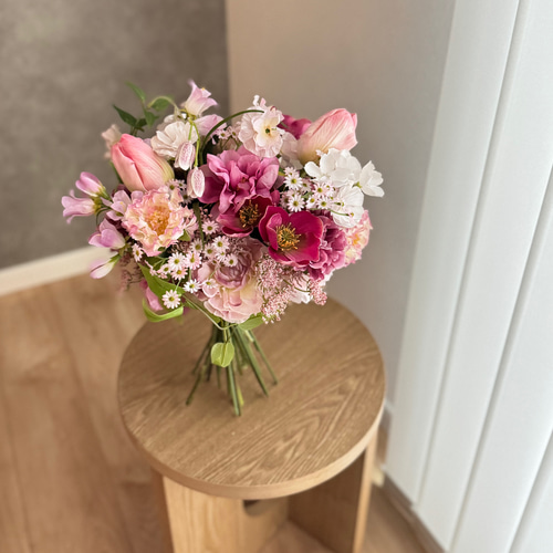 完成品ブーケ】〜1週間以内発送〜ウェディングブーケ ピンク 春
