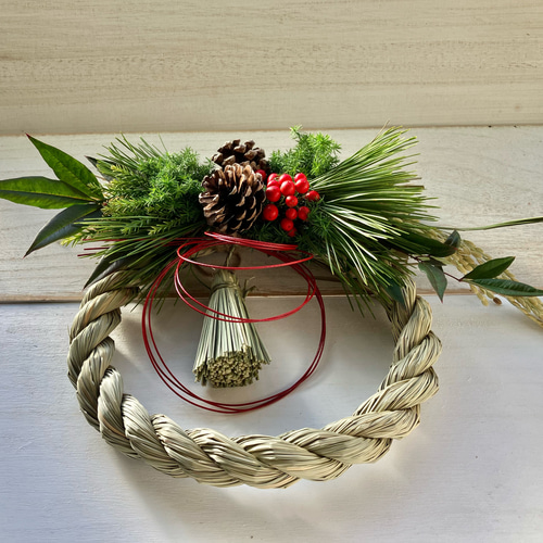 ナチュラルフレッシュリース 正月飾り しめ飾り 玄関 しめ縄飾り2026