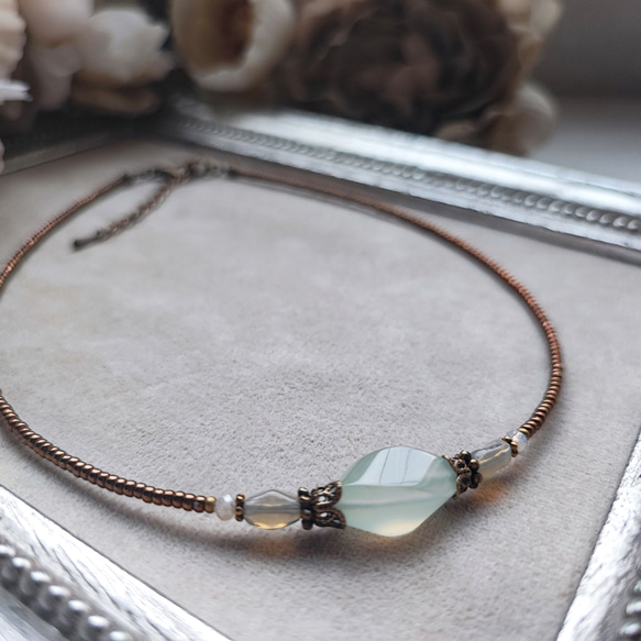 ニュージェイドのアンティーク風チョーカー 16枚目の画像