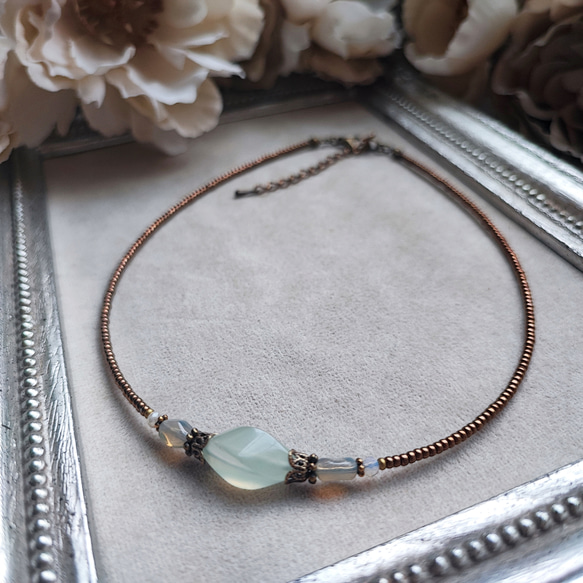 ニュージェイドのアンティーク風チョーカー 18枚目の画像