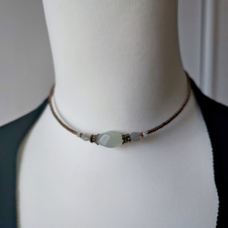 ニュージェイドのアンティーク風チョーカー 3枚目の画像