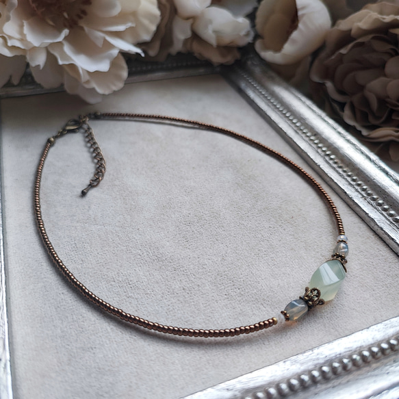 ニュージェイドのアンティーク風チョーカー 15枚目の画像