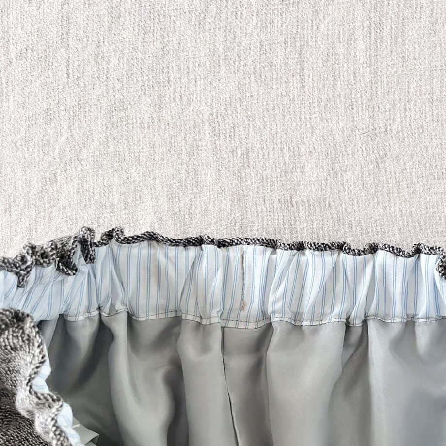 ランチパンツ(裏付き）ウール　ツイード　ストレッチ　ブラック　　　＊暮らしの店sacchi＊