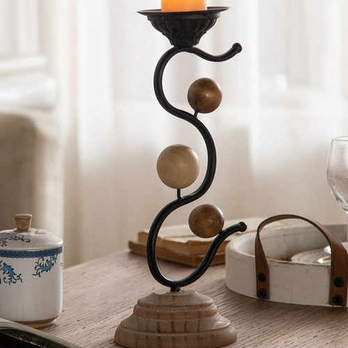 キャンドルホルダー ヴィンテージ調 木目調 ロマンチック おしゃれ