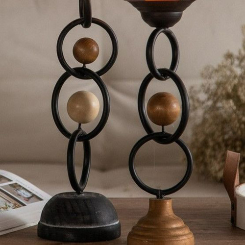 キャンドルホルダー ヴィンテージ調 木目調 ロマンチック おしゃれ