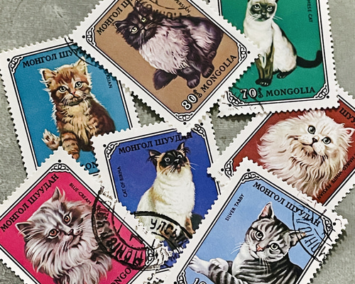 ネコ切手7種セット｜モンゴル 1979年（外国切手・古切手