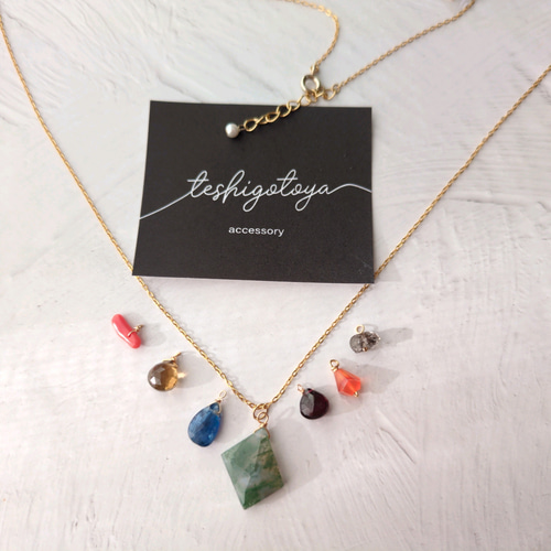 新春福袋 天然石チャーム7点セット ネックレス【ガーデンクォーツ