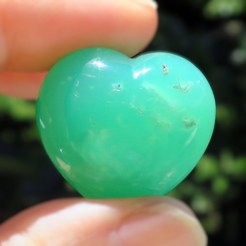 ハート】クリソプレーズ オーストラリア翡翠 美石 天然石 21mm