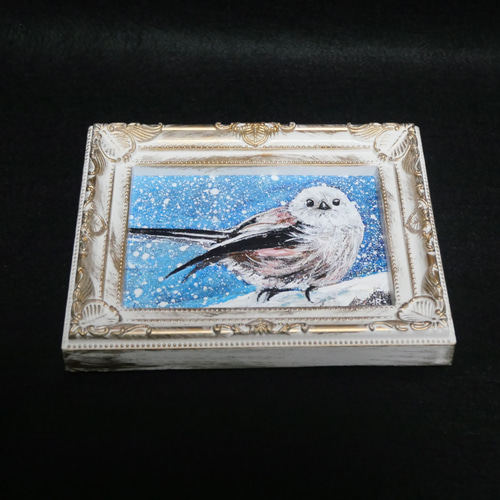 油絵 油彩 油彩画 絵 絵画 ミニ絵画【オレンジ空から降る雪】 油絵 油彩 油彩画 絵 絵画 ミニ絵画【オレンジ空から降る雪】