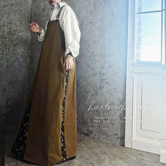 ■特別価格■【11/14再販】【大人の為の。トラッドなオーバーオールスカート】バックル調整可能 ワンピース 冬 2025 9枚目の画像