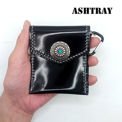 美品　KC,S レザー　コンチョ付　携帯灰皿　スター柄 美品 KC,S レザー コンチョ付 携帯灰皿 スター柄 新商品