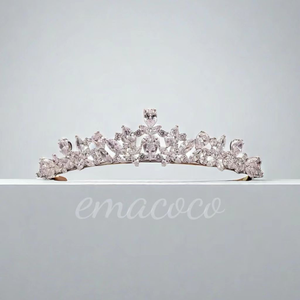 *３点セット*ティアラ+ネックレス+ピアス、結婚式、ブライダル、ウェディング、ドレス、キラキラ、前撮り、R41222