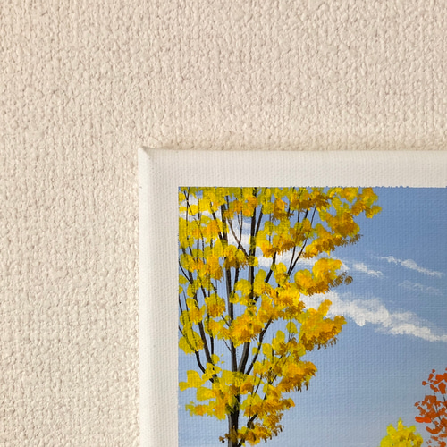 高質 丘の上の一軒家02」アクリル画 原画 キャンバス SSMサイズ 風景 絵画