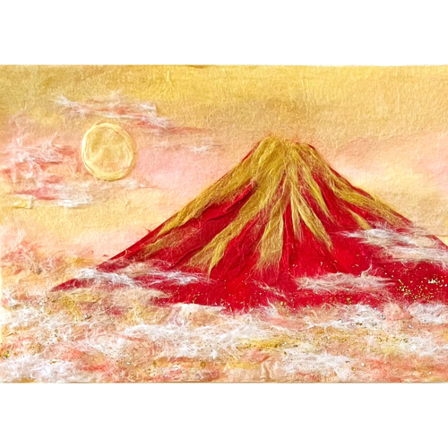 福岡小次郎 新緑 春山 和紙画 和風画 日本画 額 屏風 障子紙