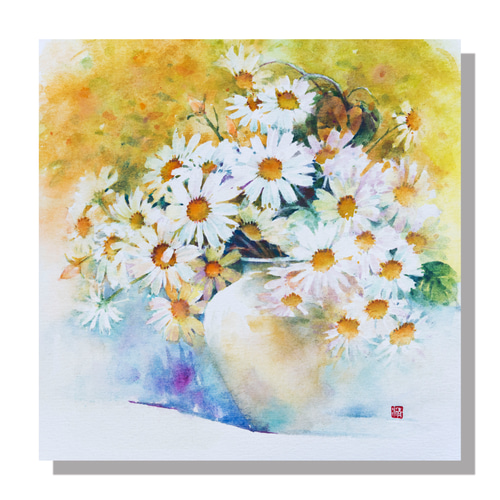 秋の陽に包まれて】水彩原画 一点物 額縁付き 豪華プレゼント付き 絵画