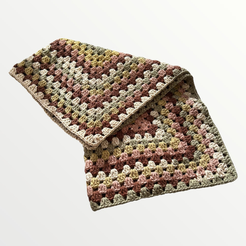 ブランケット】ハンドメイド 75cm 正方形 編み物 毛糸 手編み