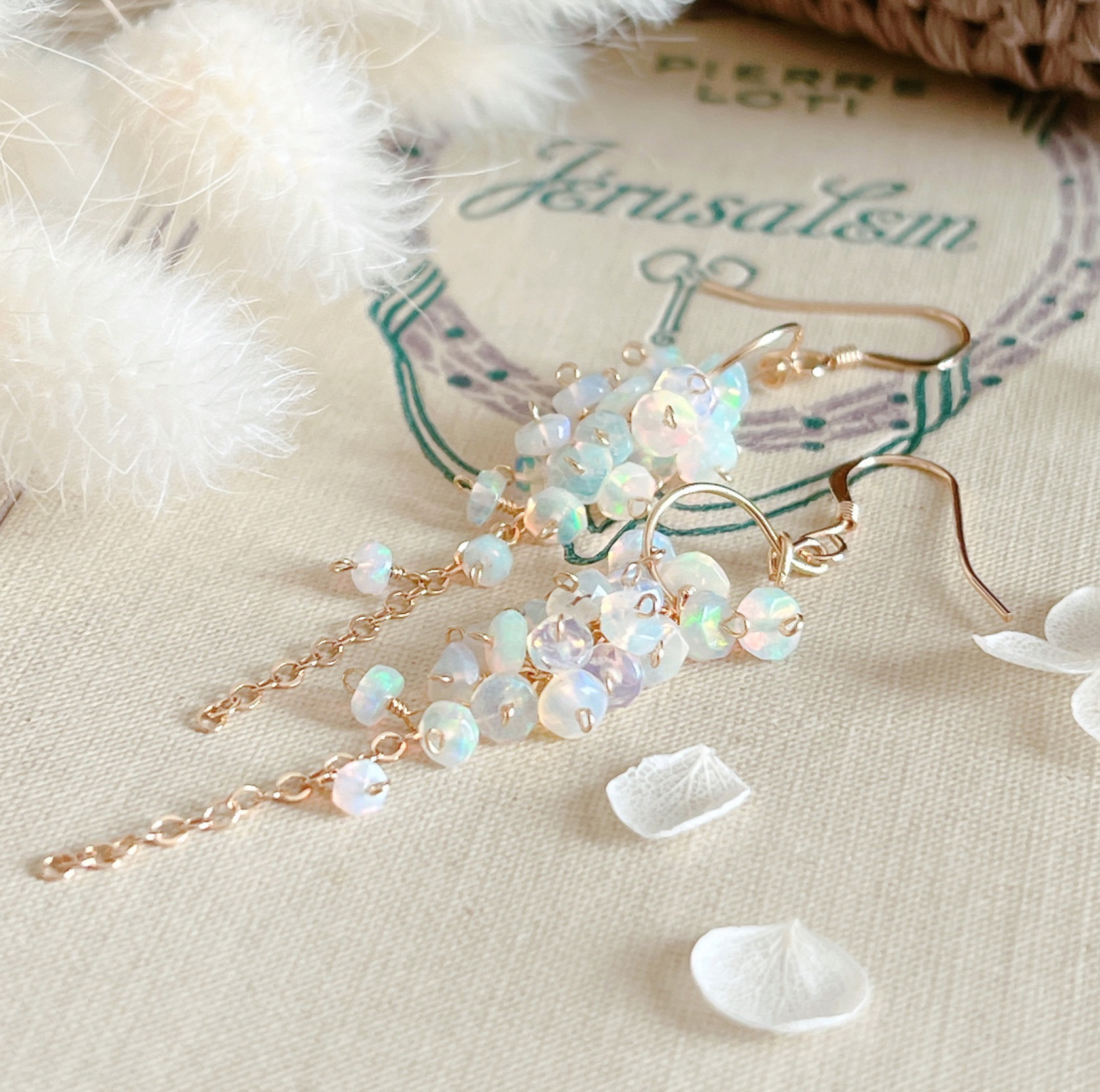 ＊再販＊【14kgf】エチオピアンオパール＊ロングピアス