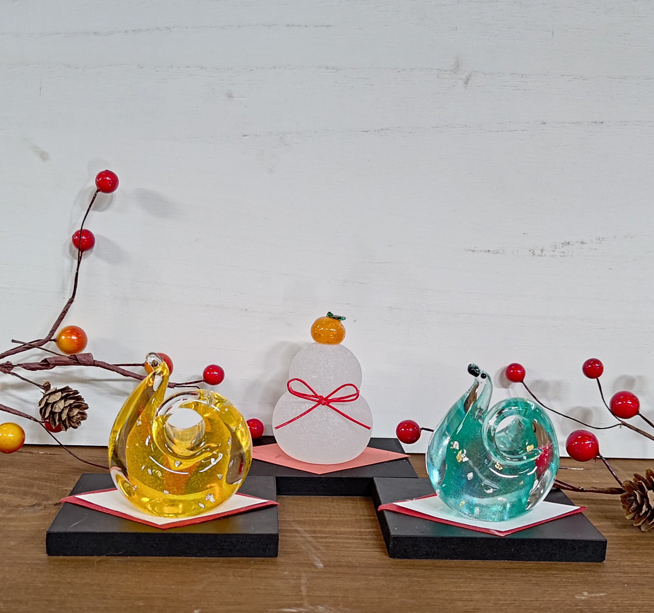 【新春福袋2025・Creema限定】干支・鏡餅3点セット②　画像現品