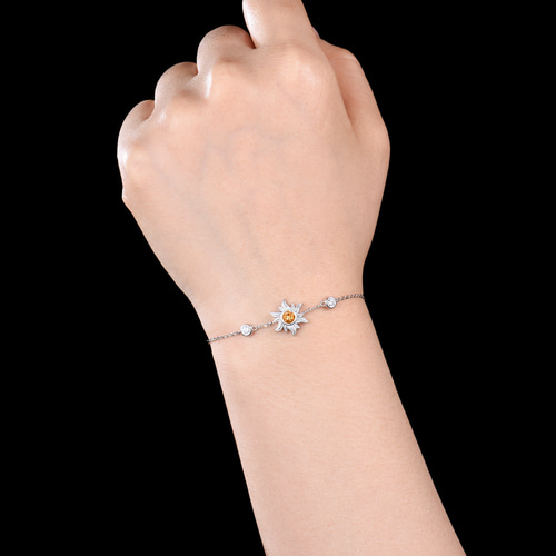 ユニークな太陽ブレスレット 11月の誕生石 天然シトリンブレスレット