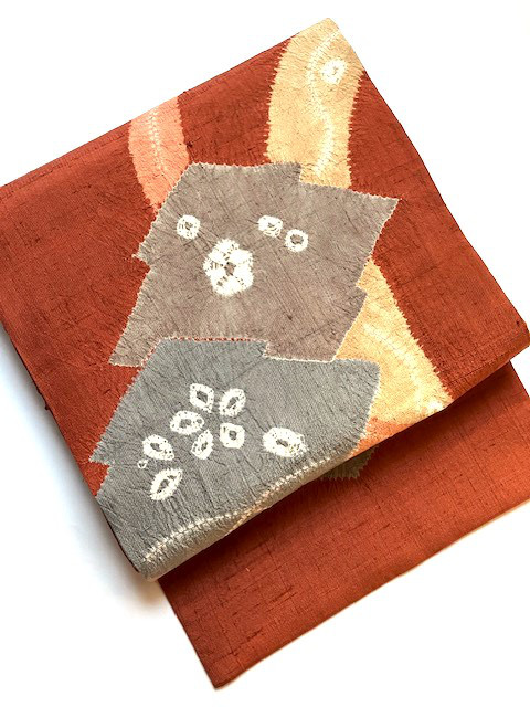 絞り模様の紬の名古屋帯【送料無料】【SALE中 20%OFF】