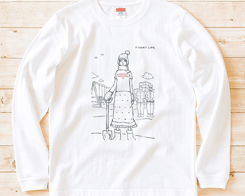 TOY DOLLS 長袖Tシャツ ホワイト 長袖Tシャツ『Tシャツライフ・タイプA』男女兼用 ロンT