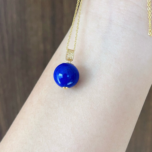 天然無処理 ラピスラズリ ペンダント k18 No76 ネックレス・ペンダント