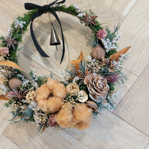 ブラウンコットンリース その他インテリア雑貨 Rakarun 通販 18687576