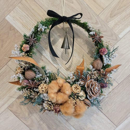 ブラウンコットンリース その他インテリア雑貨 Rakarun 通販 18687576