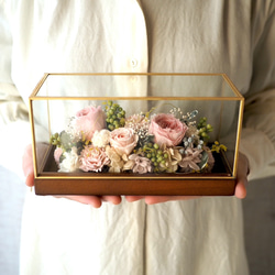 ＊*..お花が溢れるフレームアレンジ..＊°.プリザーブドフラワー　お花の贈り物 ✽メッセージにお花を添えて✽気持ち伝わるフレームアレンジ【elegant