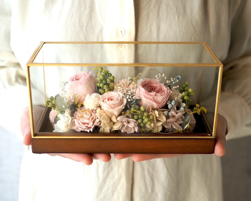 上品なアンティークピンクのアレンジメント -Iron gold (L