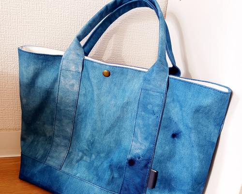 【t】帆布トートバッグM×2 order作品 45R2号帆布のデッキ縞トートバッグ（33L）: GOODS｜45R