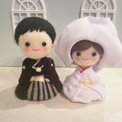 aki7129さん専用　2点　ドールチャーム　ハンドメイド　ウェディングドール 受注製作】Akubimamaウェディングドール小サイズ ウェルカム