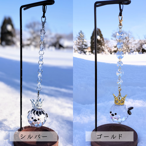 世界三大クリスタル使用】シマエナガサンキャッチャー/置き型スタンド