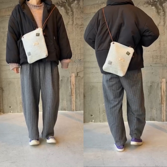 ファスナーminiショルダー#wool 5枚目の画像
