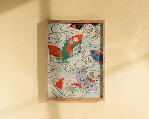 アートポスター：６５濃い藍色の朝顔と石組み See the Sea」のポスターとポストカードセット発売のお知らせ